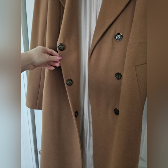 Cashmere Belted Coat In Camel/Tan Color - Picture 5 of 6